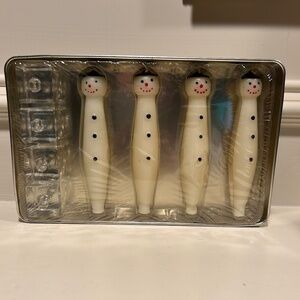 Illuminations Set of 4 Snowman Candles and Glass Holders